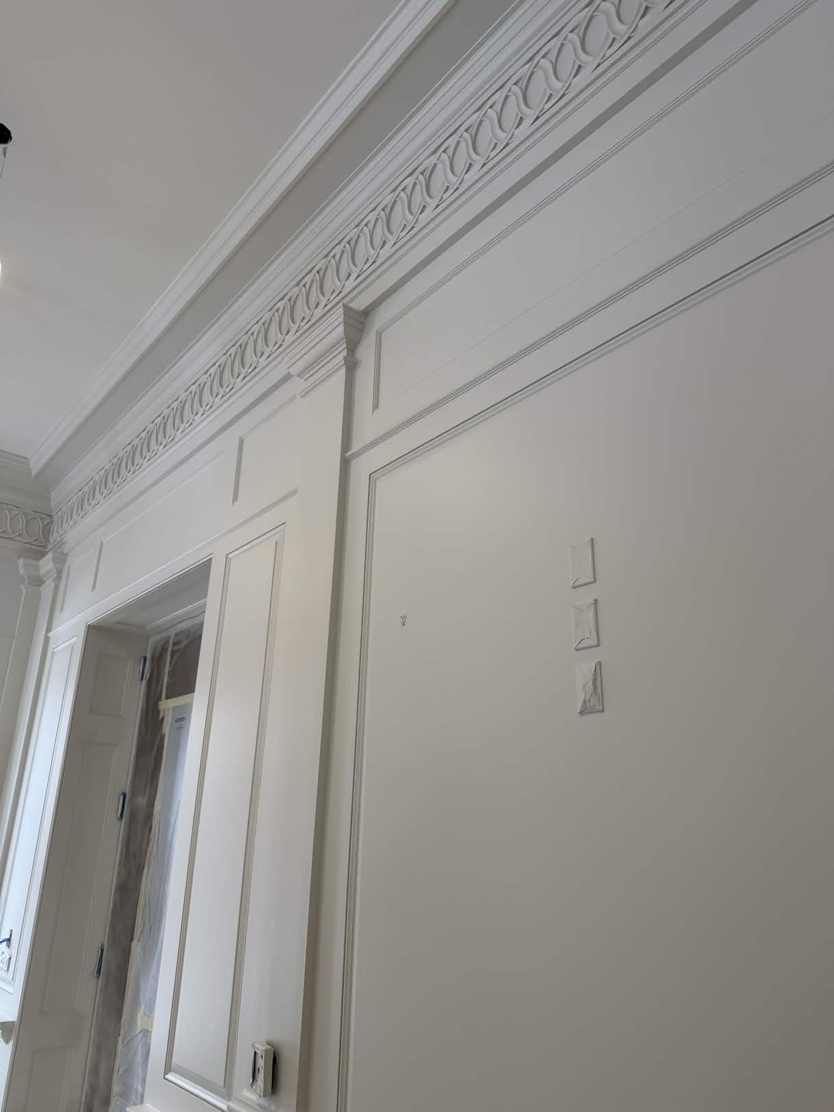 Detailed wall panelling and finish